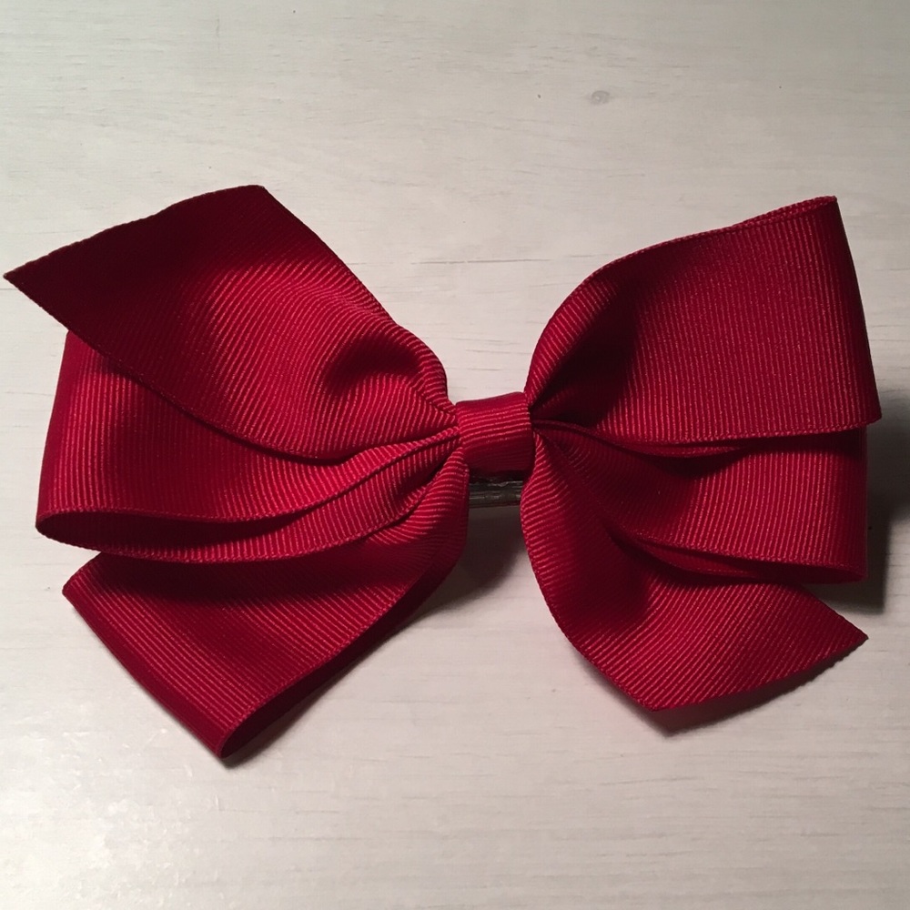 Burgundy Hair Bow Barette